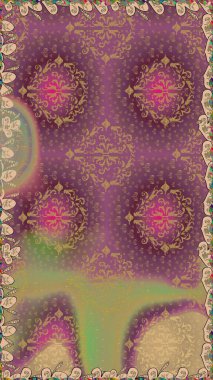 Kumaş desenli papatya çiçeği detayı. Mor renkte çiçekler.