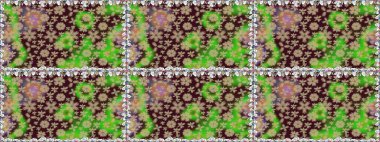 Çiçek buketleriyle klasik tarzda kusursuz desenler. Kahverengi renklerde. Raster illüstrasyonu.