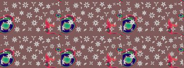 Kahverengi ve nötr renklerde çiçekler. Raster illüstrasyonu. Çiçek süslemeli çizim deseni.