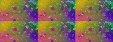 Çiçek desenli raster, yeşil ve kahverengi çizgi grafik desenli soyut raster arkaplan. Modern stil dokusu.