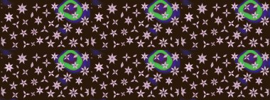 Çiçeksel çizim kalıbının yansıması. Vadinin çiçekleri kahverengi renklerde.