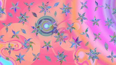 Elle çizilmiş sonbahar çiçeği deseni. Renkli pembe ve nötr çizim kalıbı. Doodle tarzı. Tekstil ve kapak tasarımı için mükemmel. Pembe ve nötr renkte çiçekler.