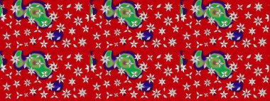 Kırmızı ve nötr renklerde çiçekler. Çiçekli karalama şeklinde Raster çiçek deseni. Yumuşak, bahar çiçekli arka plan.