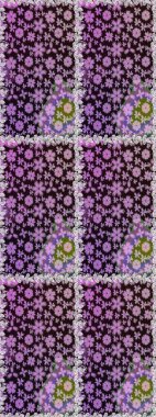 Renkli Bahar Temalı Kusursuz Arkaplan. Çocuk stili. Düz Çiçek Elementleri Tasarımı. Çiçekli pürüzsüz raster arka plan.