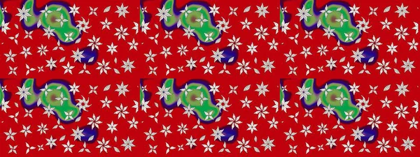 Kırmızı ve nötr renklerde çiçekler. Çiçekli karalama şeklinde Raster çiçek deseni. Yumuşak, bahar çiçekli arka plan.