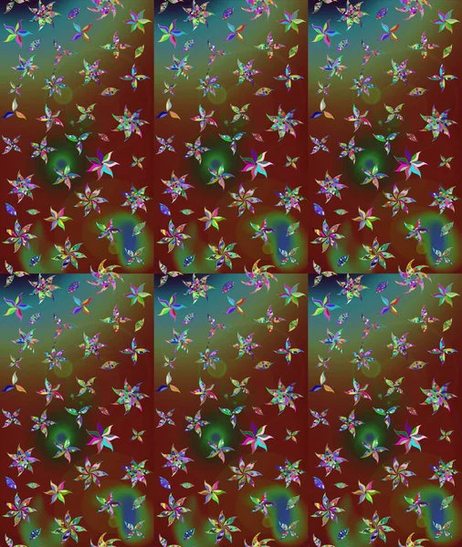 Kabile sanatı boho baskısı, klasik çiçek arkaplanı. Soyut etnik raster çizim kalıbı. Arkaplan dokusu, duvar kağıdı, kahverengi renkli çiçek teması.