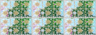 Barok tarzında kusursuz bir doğulu süsü. Raster geleneksel altın pürüzsüz desen nötr ve yeşil renkler.