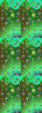 Küçük çiçekli yay deseni çiz. Raster illüstrasyonu. Suluboya stilinde renkler üzerine.