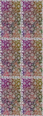 Çiçek ve yapraklı karalama şeklinde Raster çiçek deseni. Kahverengi renklerde bahar çiçekleri. Raster illüstrasyonu.