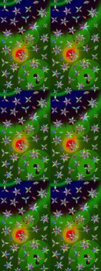 Çizim raster deseni. Güzel kumaş deseni. Çiçek arka planı.