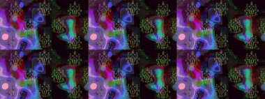 Modern gelişim, siyah ve gri raster arka plan duvar kâğıdı illüstrasyonu, klasik çizgi çizgisi, desenli desenli çiçekler, çiçekli süsler. Çiçekli el çizimi çizimi deseni.