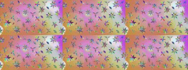 Çiçekli karalama şeklinde Raster çiçek deseni. Nazikçe, güzel çiçek arkaplanı. Tarafsız ve pembe renkte çiçekler.