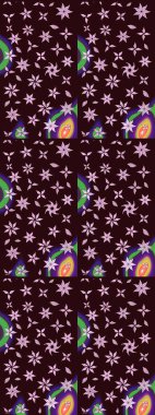 Raster deseni. Raster illüstrasyonu. Soyut çiçek çizim kalıbı arka planı. Küçük çiçekteki sevimli çiçek deseni. Kahverengi renklerde.