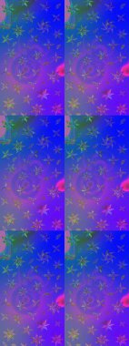 Soyut çiçek çizim kalıbı arka planı. Raster deseni. Raster illüstrasyonu. Mor ve mavi renklerde. Küçük çiçekte sevimli çiçek deseni var..