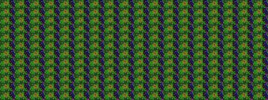 Suluboya çiçekli çiçek deseni. Raster illüstrasyonu. Yeşil renkte güzel tekstil.