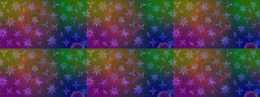 Çiçek deseni. Yeşil ve kahverengi renkte çiçek çizimi. Şatafatlı bahar bahçesi dokusu. Raster illüstrasyonu. Yeşil ve kahverengi renkte çiçekler.