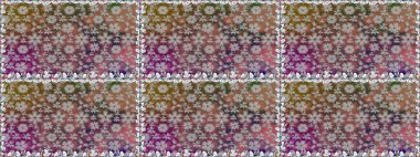 Çiçek ve yapraklı karalama şeklinde Raster çiçek deseni. Kahverengi renklerde bahar çiçekleri. Raster illüstrasyonu.