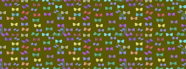 Kahverengi ve nötr arka planda kelebek desenli çizim. Kumaş, Tekstil, Baskı ve Davetiye için arka plan. Raster illüstrasyonu.