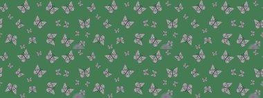 Kelebek. Yeşil ve gri arka planda izole edilmiş web tasarımı için renk çizgisi raster seti. Çizim.