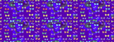 Kelebekli Raster. Mor ve mavi renkli bir resim. Kıyafetler, erkekler, kızlar ve duvar kağıtları için soyut çizim kalıbı. Raster..