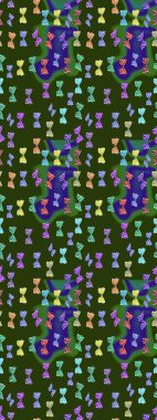 Suluboya soyut parlak desenli kelebek kanatları, retro renkler. Yeşil ve mor renkli resimler. Kumaş, tekstil, baskı ve davet için arkaplan.