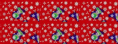 Kırmızı ve nötr renklerde çiçekler. Raster illüstrasyonundaki çiçek desenli çizim. Düz Çiçek Elementleri Tasarımı. Renkli Yaz Teması çizim şablonu.