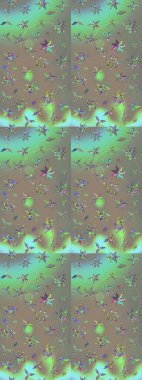 Çiçekli karalama şeklinde Raster çiçek deseni. Raster illüstrasyonu. Bej ve gri renklerde bahar çiçekleri..