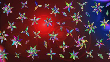 Kahverengi renkli çiçekler. Tropik çiçek desenleri. Raster illüstrasyonu.