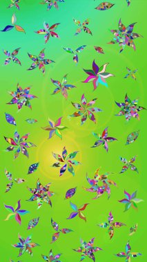 Kumaş, duvar kağıdı ve kağıt üzerine baskı yapmak için gelişen arka plan. Moda arka planında parlak buketler. Eski usul küçük çiçekli şirin bir eskiz deseni. Raster illüstrasyonu.