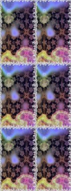 Suluboya, elle çizilmiş. Raster illüstrasyonu. Gri yapraklı yabani çiçekler. Kusursuz arkaplan deseni.