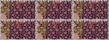 Raster illüstrasyonunda kusursuz çiçek deseni. Kahverengi renklerde. Raster illüstrasyonu. Güzel kumaş deseni.