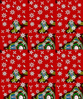 Çiçekli çiçek deseni, suluboya. Raster deseni. Süslü kumaş deseni.