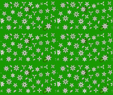 Çiçekli eskiz çizimi. Düz Çiçek Elementleri Tasarımı. Renkli Yaz Temalı eskiz kalıbı. Yeşil renkte çiçekler.