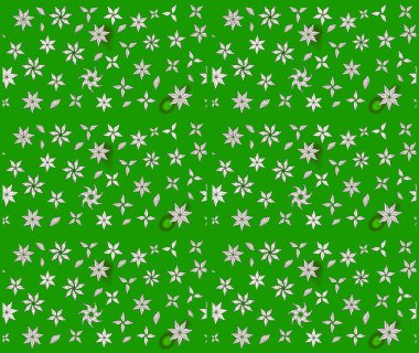 Çiçekli eskiz çizimi. Düz Çiçek Elementleri Tasarımı. Renkli Yaz Temalı eskiz kalıbı. Yeşil renkte çiçekler.