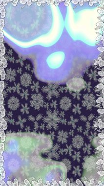 Raster illüstrasyonu. El çizimi. Çiçekli, yapraklı, çiçeksiz çiçek desenli..