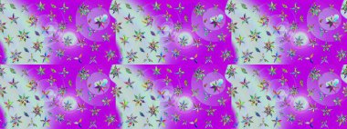 Düz Çiçek Elementleri Tasarım Raster illüstrasyonu. Çiçekli çiçek deseni, suluboya. Menekşe ve nötr renkler üzerine çiçekler. Renkli Bahar Teması çizim şablonu.