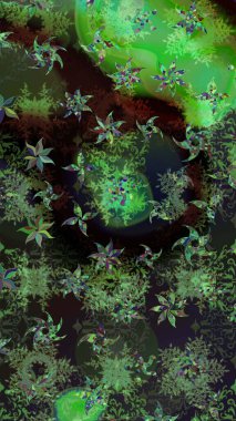 Kar taneli yeşil ve gri renkler. Renkli arka planda izole tatlı kar taneleri. Raster illüstrasyonu.