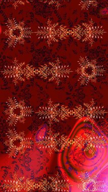 Düz kar karalama ikonları, yılbaşı afişi için kar taneleri silueti, kartlar. Yeni yıl kar tanesi. Hoş soyut kar taneleri kırmızı, kahverengi ve siyah renkler üzerine raster tasarımı.