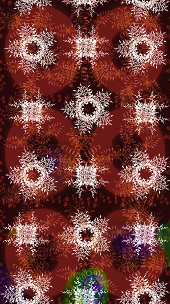 Renkli kar taneleri Raster çizimi. Raster kahverengi, kırmızı ve nötr kar tanelerinden izole edilmiş. Güzel kış süsleri..