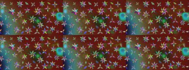 Raster illüstrasyonu. Kahverengi ve kırmızı renklerde güzel bir tekstil. Suluboya çiçekli çiçek deseni.