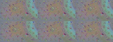 Gri ve nötr renkte çiçekler. Raster düz çiçek çizim deseni. Tasarım hediye paketi, tebrik kartları, posterler ve afiş tasarımı.