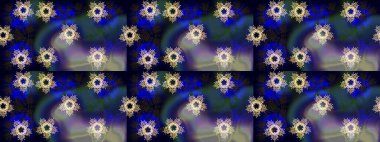 Mavi, gri ve siyah renkler üzerine tasarım. Çiçek Elementleri 'nin soyut geçmişi. Raster kış deseni. Raster illüstrasyonu.