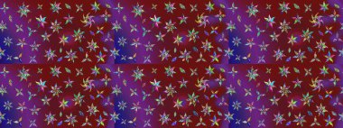 Renkli Bahar Teması eskiz kalıbı. Kırmızı ve mor renkte çiçekler. Düz Çiçek Elementleri Tasarımı. Çiçek desenli eskiz, yaz çiçekleri..