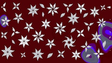 Tekrar eden çiçek arkaplanı, zarif kırmızı çiçek duvar kağıdı. Kırmızı renkler üzerine çiçek desenli çizimler, el yapımı papatyalar, papatyalar..