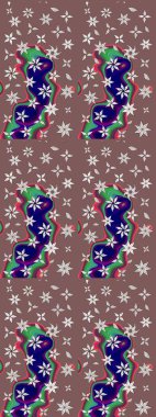 Raster illüstrasyonu. Kahverengi ve nötr renklerde çiçekler. Çizim çiçek deseni duvar kağıdı için kullanılabilir.