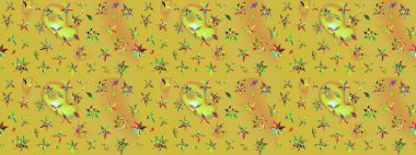 Renkli çiçekler. Raster illüstrasyonunda çiçek deseni çizimi.