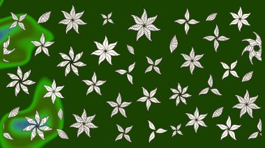 Renkli Bahar Teması eskiz kalıbı. Raster güzel kumaş deseni çiziyor. Düz Çiçek Elementleri Tasarımı. Çiçek deseni.