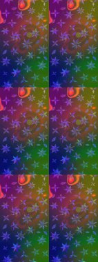 Çiçekli ipek eşarp. El çizimi çiçek unsurları olan soyut çizim raster deseni. 1950-1960 motifleri. Retro tekstil tasarım koleksiyonu. Yeşil ve kahverengi yeşil ve kahverengi.