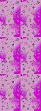 Klasik tropikal doğal elementlerin suluboya seti. Raster illüstrasyonu. Egzotik çiçekler, nötr ve morumsu renklerde botanik ve parlak klasik doğa..