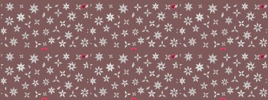 Sevgililer günü ve tebrik kartı konsepti için şık bir davetiye. Çiçek kompozisyonu, el boyası, hassas şablon. Kahverengi renkte manzaralı çiçek deseni. Üst görünüm, yumuşak biçim.